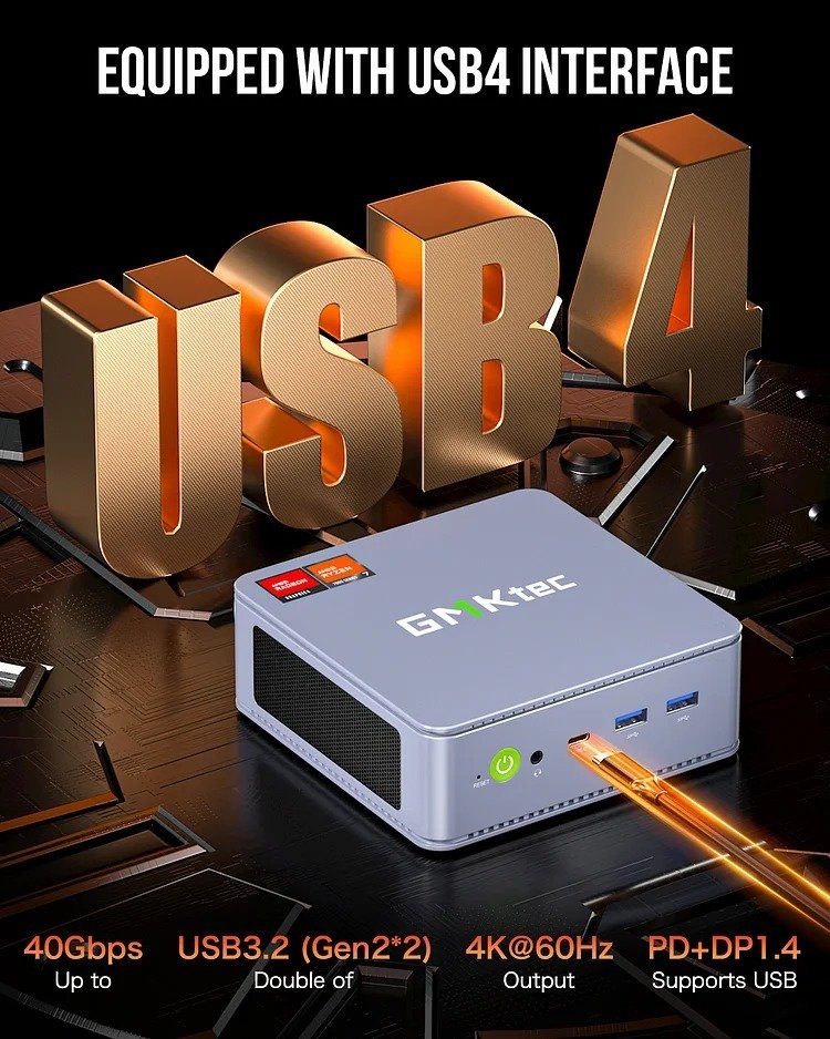 GMKtec Mini PC AMD 7840HS - 32GB/1TB SSD, Win 11 Pro - NUCBox-K6 - Image 4