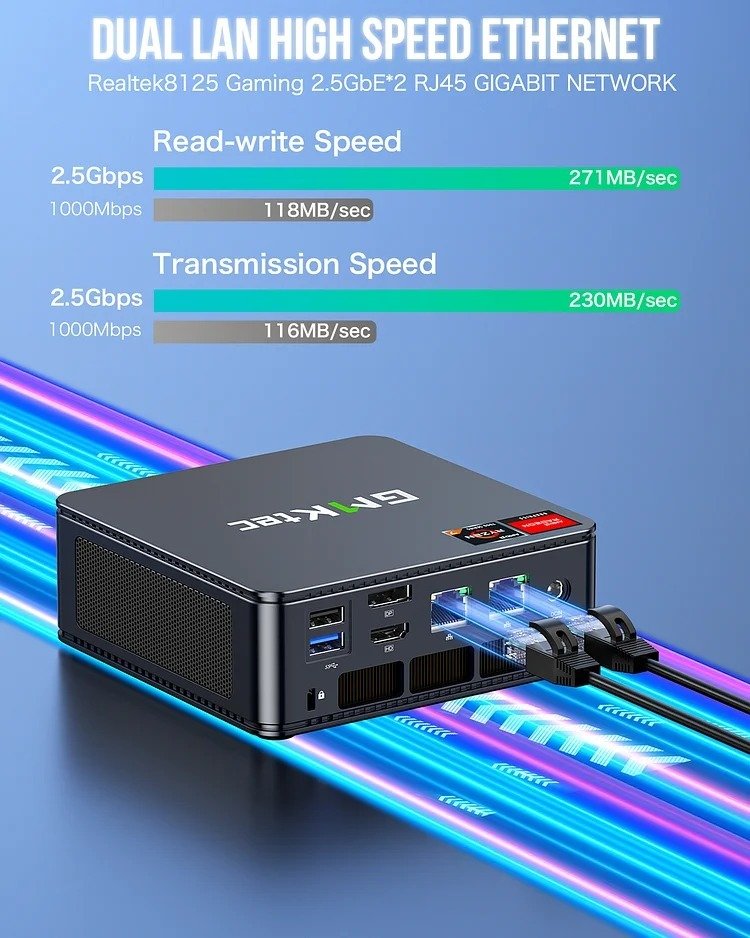GMKtec Mini PC AMD 7735HS with 32GB RAM, 1TB SSD, and Windows 11 Pro - NUCBox-K5 - Image 4