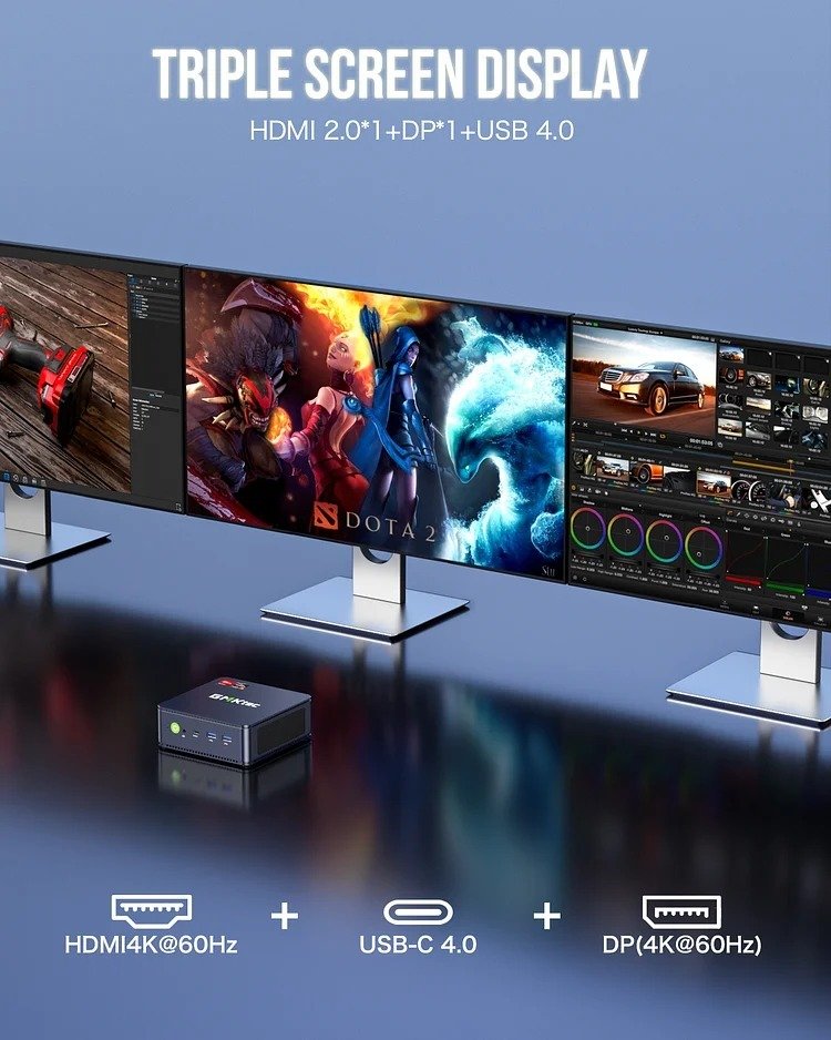 GMKtec Mini PC AMD 7735HS with 32GB RAM, 1TB SSD, and Windows 11 Pro - NUCBox-K5 - Image 3