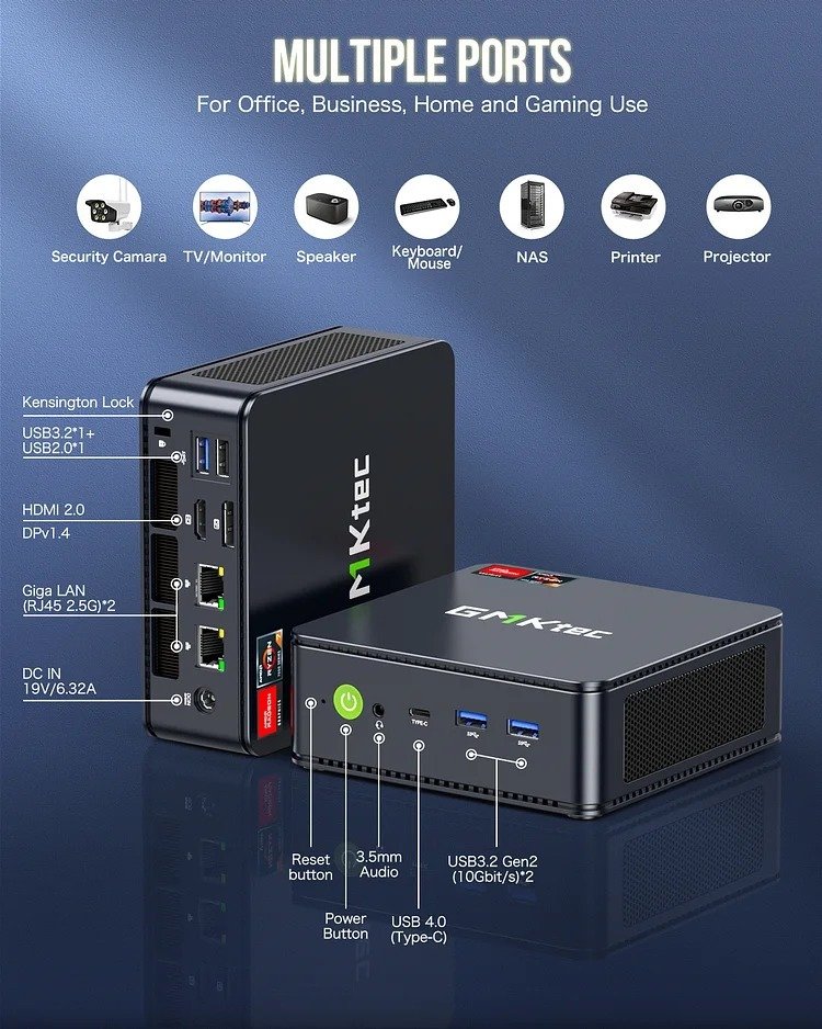 GMKtec Mini PC AMD 7735HS with 32GB RAM, 1TB SSD, and Windows 11 Pro - NUCBox-K5 - Image 2