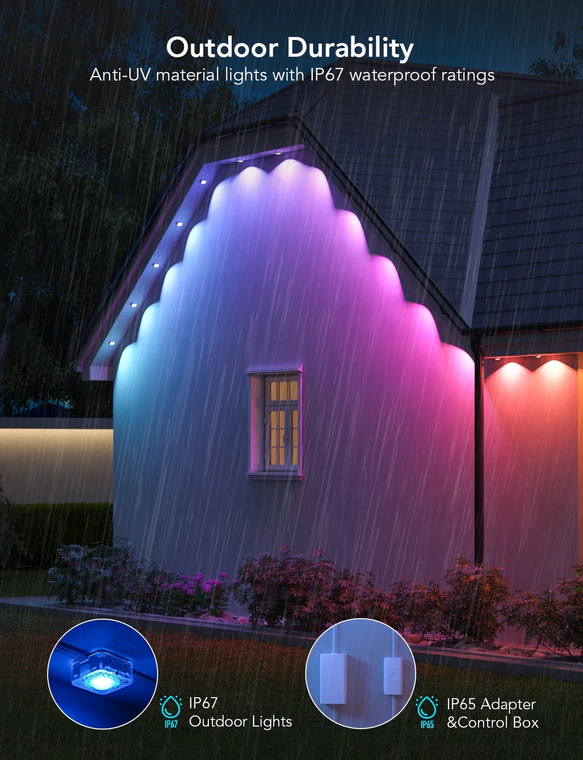 Enhance Your Outdoor Atmosphere with the Govee RGBIC Permanent Outdoor Light - 30M - PC070922 - Image 6