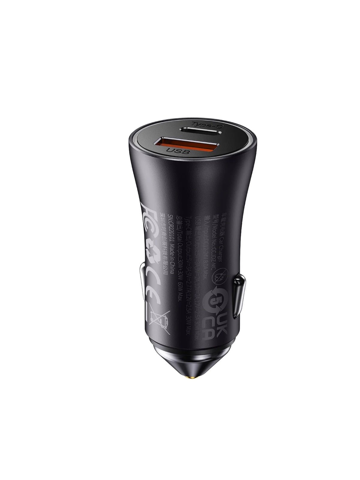 Baseus Golden Contactor Pro Dual Quick Car Charger - USB + Type-C 60W GC PRO CGJM0001 - Image 3