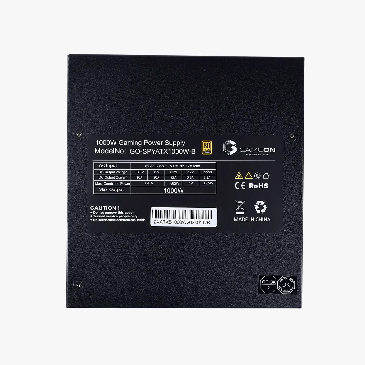 GameOn 1000 Watts 80 Plus Gold Gaming Power Supply - Ultimate Performance GO-SPYATX1000W - Image 4