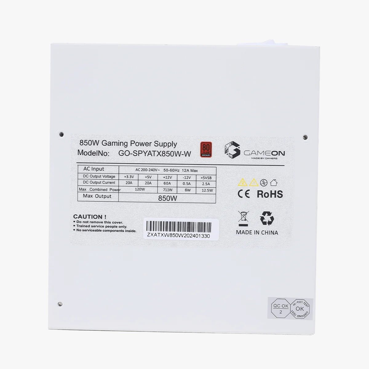 GameOn 850 Watts 80 Plus Bronze Gaming Power Supply - High Efficiency GO-SPYATX850W - Image 8