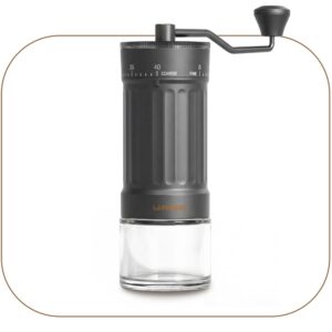 LEPRESSO CAFFETRADIZIONE MANUAL COFFEE GRINDER STAINLESS STEEL BURR BLACK LPCFFCT0022BK