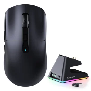 ATTACK SHARK X6 LIGHTWEIGHT WIRELESS GAMING MOUSE WITH RGB CHARGING DOCK  BLACK PAW-3395