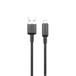PAWA 3A USB A TO LIGHTNING QUICK CHARGING PVC CABLE 1.2M BLACK PW122 PW-BDC312AL-BK