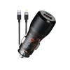 Stay powered on the go with the PAWA Solid Car Charger Dual Port PD+QC 51W Transparent