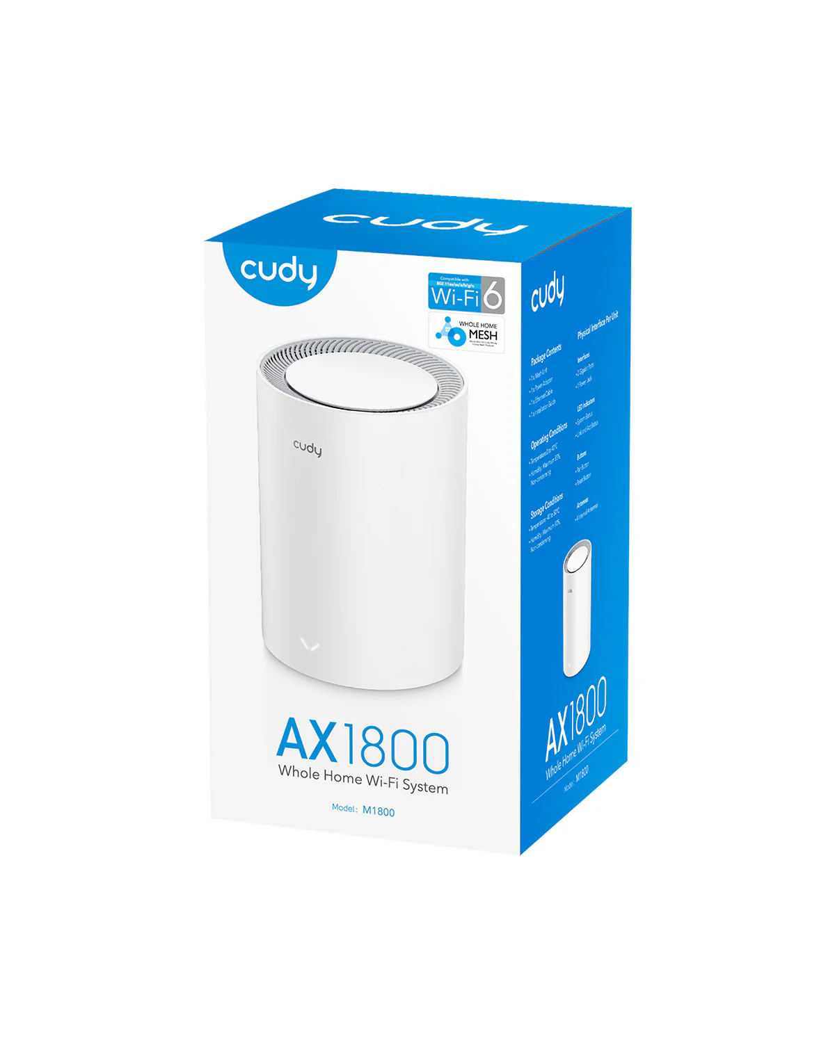 Cudy AX1800 Dual-Band WiFi 6 Mesh Gigabit Router M1800 1-Pack - Image 3