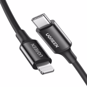 UGREEN USB-C TO LIGHTNING CABLE RUBBER SHELL 2M BLACK 60752