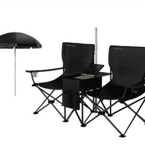 PORODO LIFESTYLE CAMPSHADE CAMPING DUAL CHAIR BLACK PDLFSTCH21BK