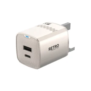 PAWA RETRO 25W PD+QC PORT UK CHARGER TITANIUM PW-TR225UK-TT