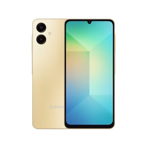 Discover sleek design and dependable performance with the Samsung Galaxy A06 in striking Gold.
