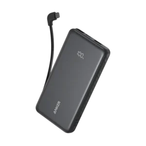 ANKER ZOLO POWER BANK 10000MAH 22.5W BUILT IN USB-C CABLE BLACK A110DH11