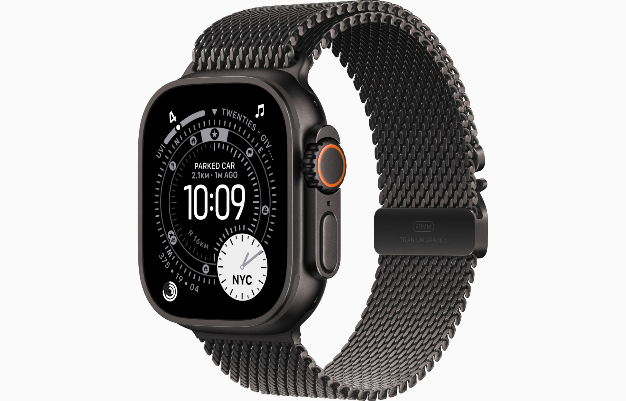 APPLE WATCH ULTRA 3 49MM GPS + CELLULAR BLACK TITANIUM CASE WITH BLACK TITANIUM MILENSE LOOP BAND LARGE MF1T4
