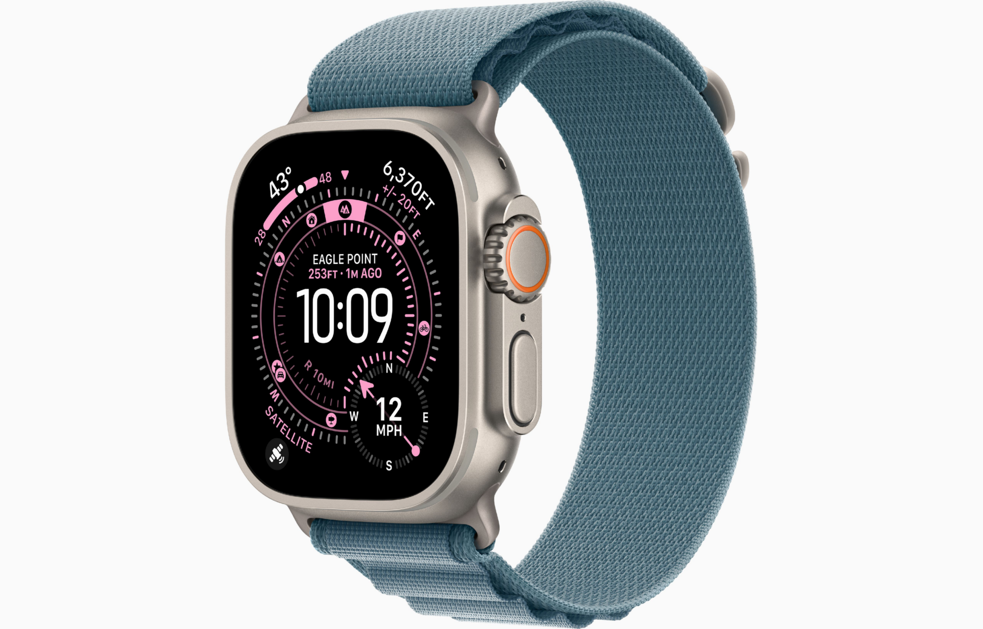 APPLE WATCH ULTRA 3 GPS + CELLULAR 2025 NATURAL TITANIUM CASE WITH LIGHT BLUE ALPINE LOOP BAND LARGE MEWP4