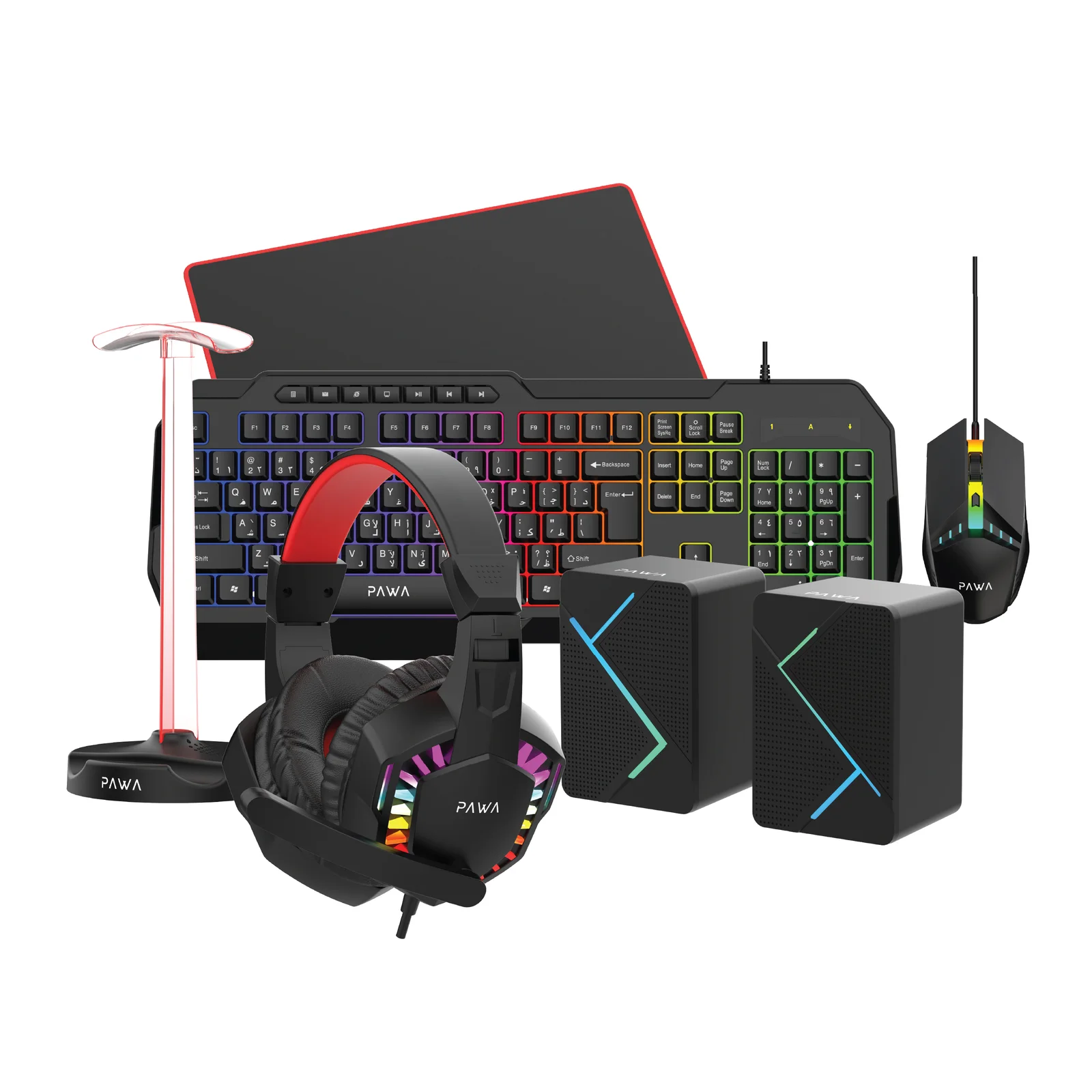 PAWA VANGUARD GAMING SERIES 6 IN 1 ULTIMATE GAMING KIT BLACK PW-VGSCMB66-BK