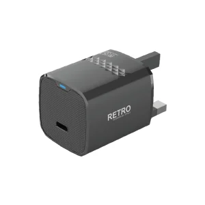 PAWA RETRO 35W WITH TYPE C PORT UK PLUG BLACK PW-TCRT35UK-BK