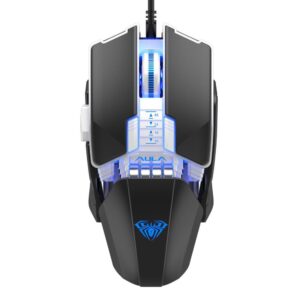 AULA FIRE WIRED GAMING MOUSE BLACK+RAINBOW BACKLIGHT H508