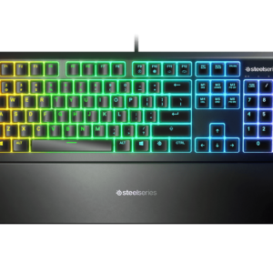 SteelSeries Apex 3 RGB Wired Gaming Keyboard (64795) - Splash Resistant, Whisper Quiet Gaming Switches, Customizable RGB Backlighting