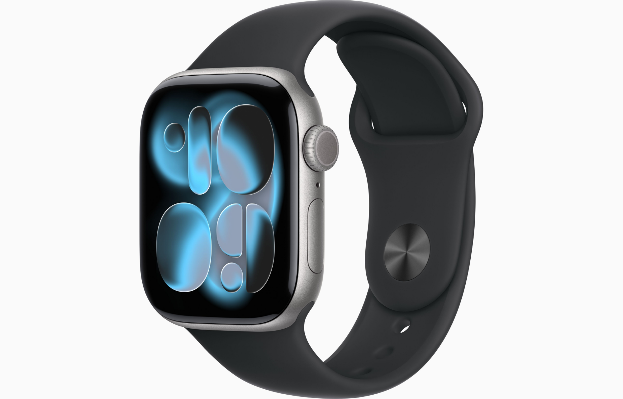 APPLE WATCH SERIES 11 GPS 42MM 2025 SPACE GREY ALUMINIUM CASE WITH BLACK SPORT BAND - M/L MEQX4