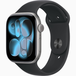 APPLE WATCH SERIES 11 GPSÂ 46MM 2025 SPACE GREY ALUMINIUM CASE WITH BLACK SPORT BAND - M/L MEV44