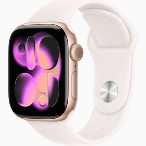 APPLE WATCH SERIES 11 GPS 42MM 2025 ROSE GOLD ALUMINIUM CASE WITH LIGHT BLUSH SPORT BAND - S/M MEU04