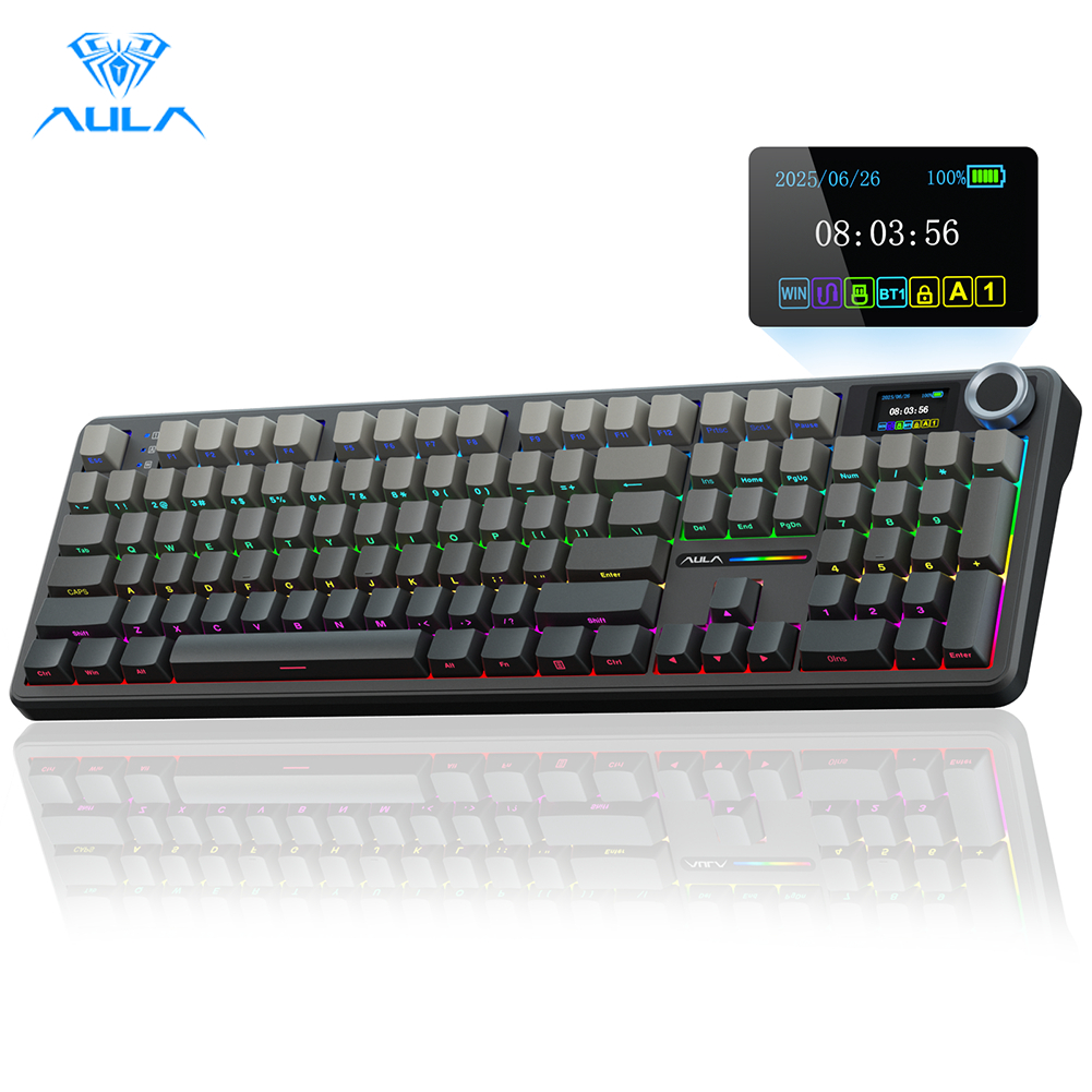 Unlock the ultimate gaming performance with the AULA 108 Keys RGB Mechanical Gaming Keyboard (F108 Pro).