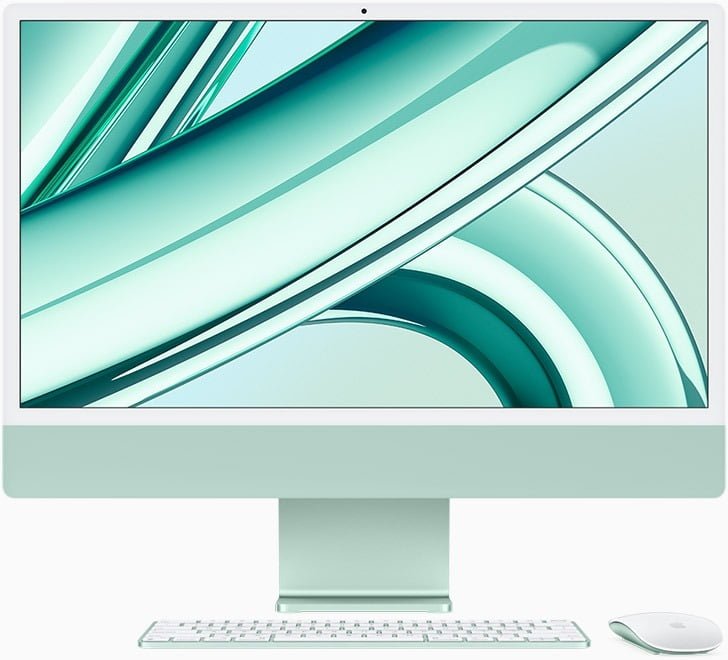 APPLE 24 INCH IMAC 4.5K DISPLAY M3 CHIP 8-CORE CPU 10-CORE GPU 256GB SSD GREEN ARABIC MQRN3