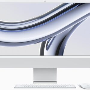 APPLE IMAC 24 INCH M3 CHIP 4.5K DISPLAY 8 CORE CPU 10 CORE GPU 8GB 256GB SILVER ARABIC MQRJ3