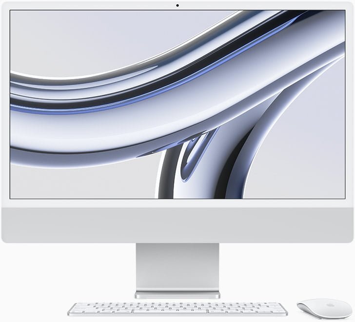 APPLE 24-INCH IMAC 4.5K DISPLAY M3 CHIP WITH 8-CORE CPU AND 10-CORE GPU,512GB SSD SILVER ARABIC MQRK3