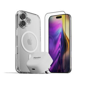 BLUPEBBLE IPHONE 17 3 IN 1 PEBBLE COMBO CASE+TEMPERED+CHARGER CLEAR BP-17BUNDLE-CL
