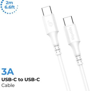 BLUPEBBLE POWERFLOW USB-C TO USB-C 60W CABLE 2M WHITE