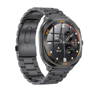SWISS MILITARY DOM 7 SMART WATCH BLACK METAL STRAP AND INCLUDE 2 PREMIUM STARPS SM-BD-DOM7-BLKMS-2ST-BLKL-BLKS
