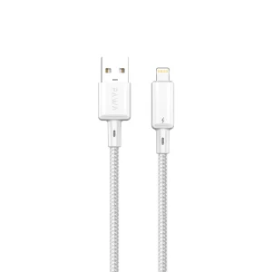 PAWA 3A USB A TO LIGHTNING QUICK CHARGING BRAIDED CABLE 1.2M PW122 WHITE PW-BTLT12AL-WH
