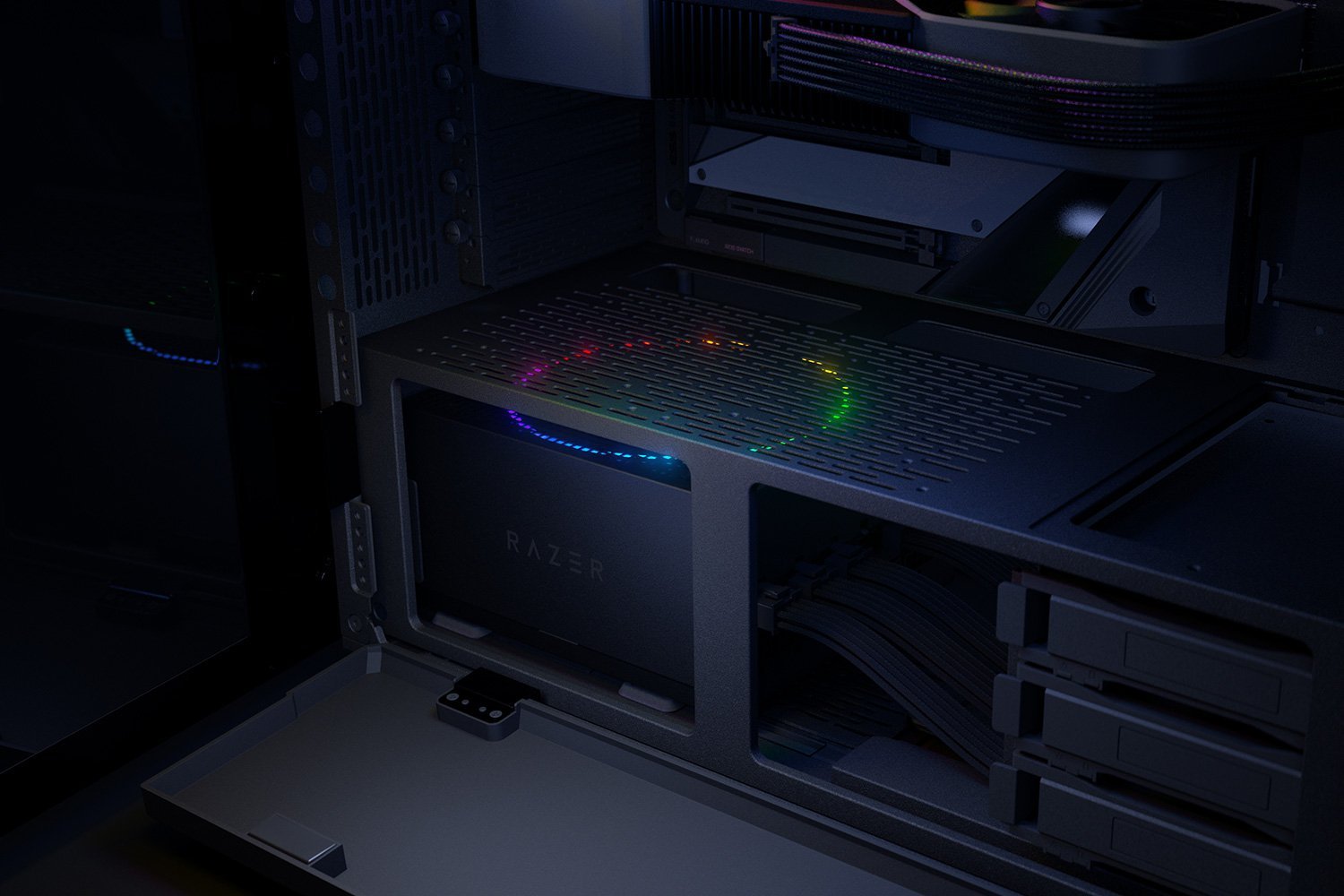 Razer Katana Chroma RGB 1200W 80 Plus Platinum Modular SMPS (RC21-01840400-R3W1) - High-Efficiency Power Supply with ARGB Lighting - Image 7