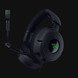Razer Kraken V4 X Wired Gaming Headset (Black, RZ04-05180100-R3M1) - Comfort and Clear Audio for Gamers