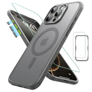 Protect your device in style with the ESR iPhone 16 Pro Max Classic Series Pro Case (HaloLock) in Frosted Black.