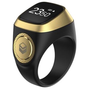 Zikr Ring i Qibla Tasbih 18mm Plastic Smart Ring Black