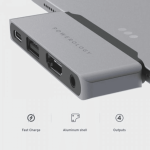 POWEROLOGY 4 IN 1 USB C HUB WITH HDMI USB AUX GRAY P41PACHGY