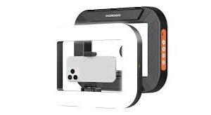 PORODO LIFESTYLE HANDHELD RING GRIP CAMERA & PHONE VLOGGING LIGHT DESKTOP SUPPORT/PHONE CLAMP BLACK PDLFST214BK