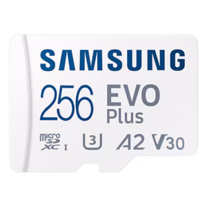 Unlock superior storage and speed with the SAMSUNG EVO Plus 256GB microSDXC Memory Card.