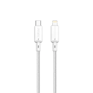 PAWA 30W USB C TO LIGHTNING QUICK CHARGING BRAIDED CABLE 1.2M PW122 WHITE PW-BTLT12CL-WH