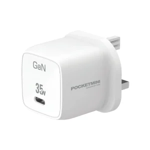 PAWA POCKETMINI TRAVEL CHARGER TYPE C PORT GAN 35W WHITE PW-PMTAGN35-WH
