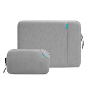 Protect your laptop in style with the TOMTOC Defender A13 14-Inch Laptop Sleeve Kit in sleek Dark Gray (A13D2GW).