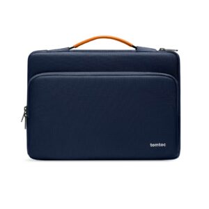 Protect your tech in style with the TOMTOC Defender A14 13.5-14 Inch Laptop Brief Case in Navy Blue.