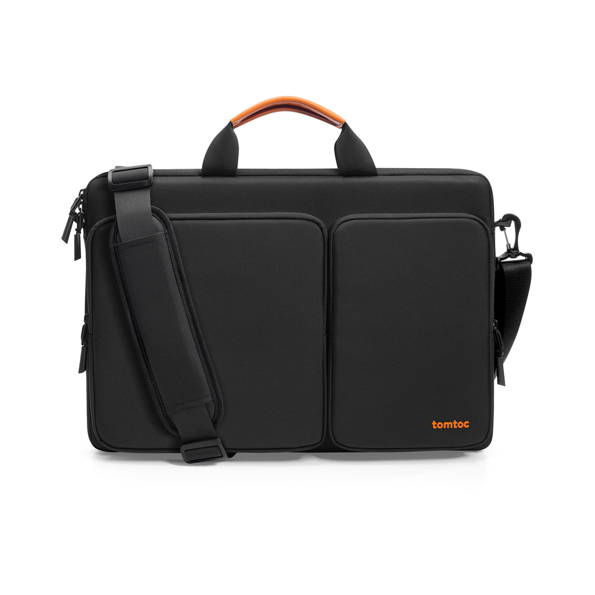 Protect your tech in style with the TOMTOC Defender A42 17.3-Inch Laptop Briefcase in Black.
