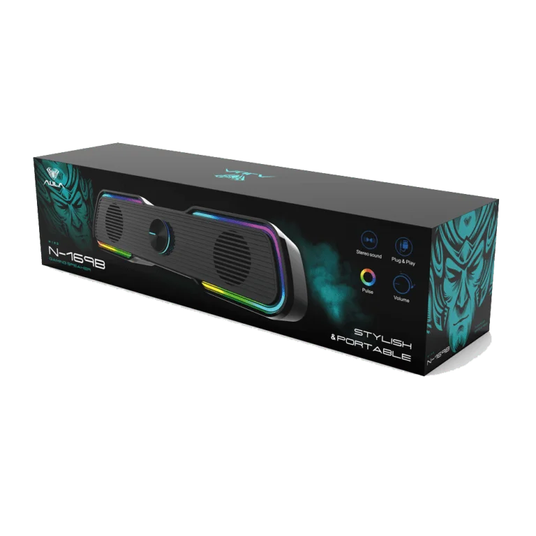 AULA Wind Stylish and Portable Bluetooth Gaming Speaker (Black, N-169BT) - Wireless Audio with Dynamic Sound for Gamers - Image 3