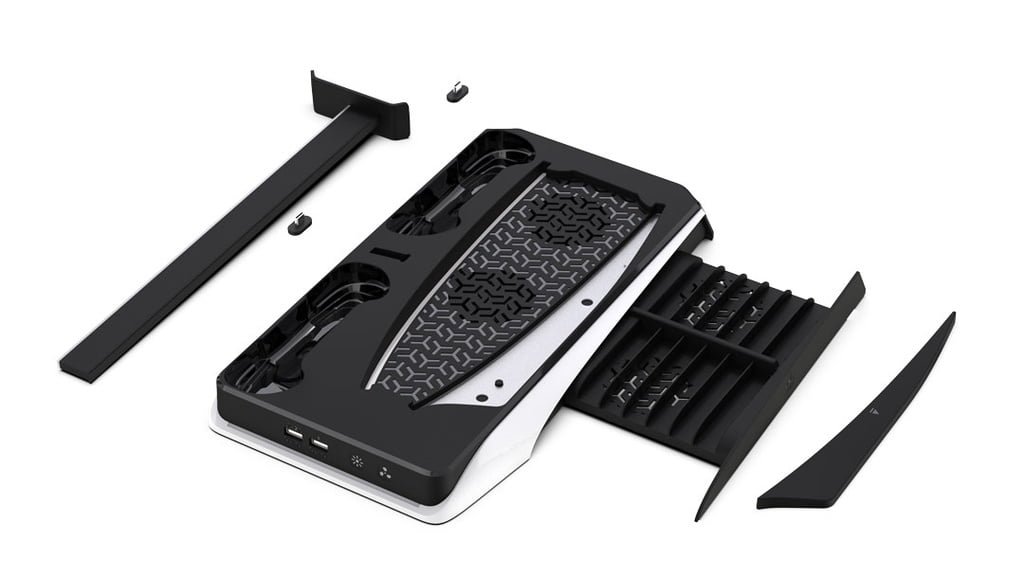 PORODO GAMING PS5 COOLING AND CHARGING HUB WITH BUILT IN SPEED TOUCH CONTROL BLACK WHITE PDX116 - Image 4