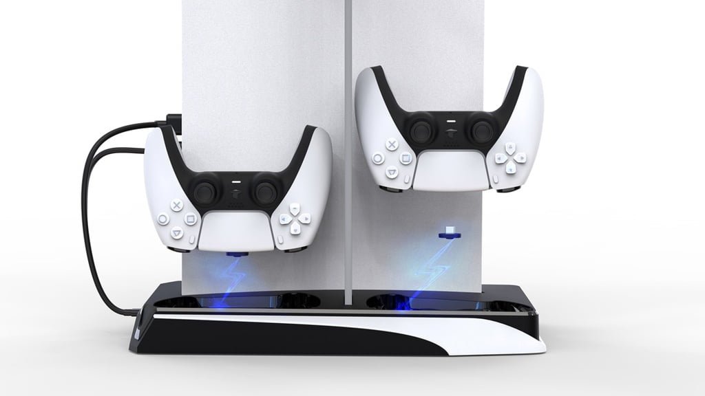 PORODO GAMING PS5 COOLING AND CHARGING HUB WITH BUILT IN SPEED TOUCH CONTROL BLACK WHITE PDX116 - Image 3